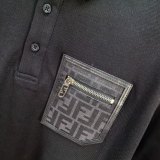 Original Cotton Polo Shirt​ Decorative Pocket Black
