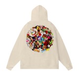 5A Casual Basic Printed Hoodie Beige
