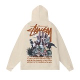5A Casual Basic Printed Hoodie Beige
