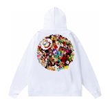 5A Casual Basic Printed Hoodie White