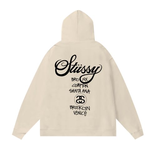 5A Casual Basic Printed Hoodie Beige