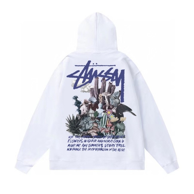 5A Casual Basic Printed Hoodie White