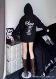 5A Casual Basic Printed Hoodie Beige