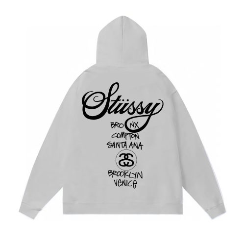 5A Casual Basic Printed Hoodie Grey