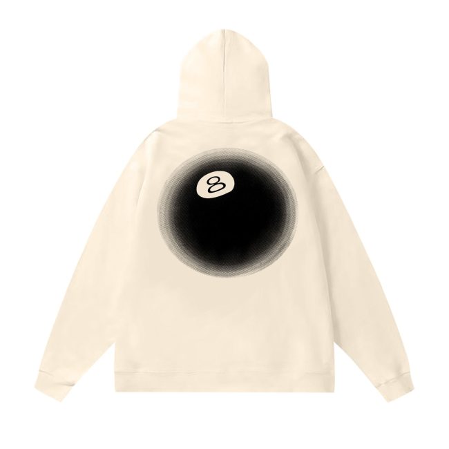5A Casual Basic Printed Hoodie Beige
