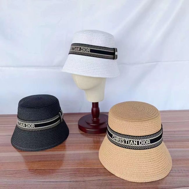Compile straw hats Narrow brimmed Bucket Hat