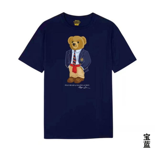 5A Classic Fit Polo Bear Jersey T-Shirt Blue