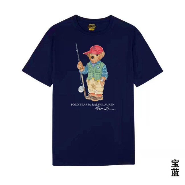 5A Classic Fit Polo Bear Jersey T-Shirt Blue