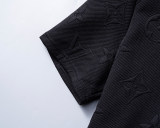 5A Spring Summer Men's Jacquard Logo Short Sleeve Polo Shirt Shorts Set Black 6578#