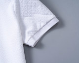5A Spring Summer Men's Flocking Printed Logo Short Sleeve Polo Shirt Shorts Set White 6571#