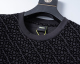 5A Spring Summer Men's Flocking Printed Logo Short Sleeve T-Shirt Shorts Set Black 6572#