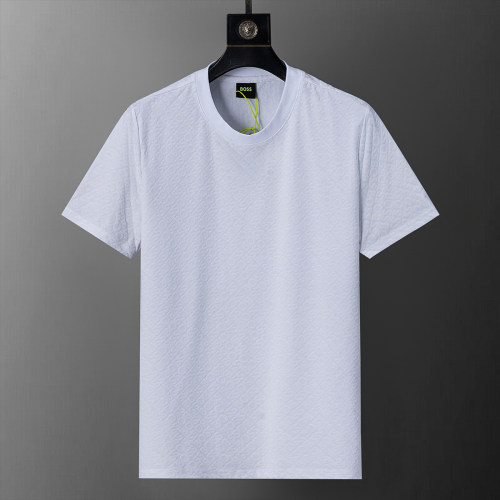5A Spring Summer Men's Flocking Printed Logo Short Sleeve T-Shirt Shorts Set White 6572#