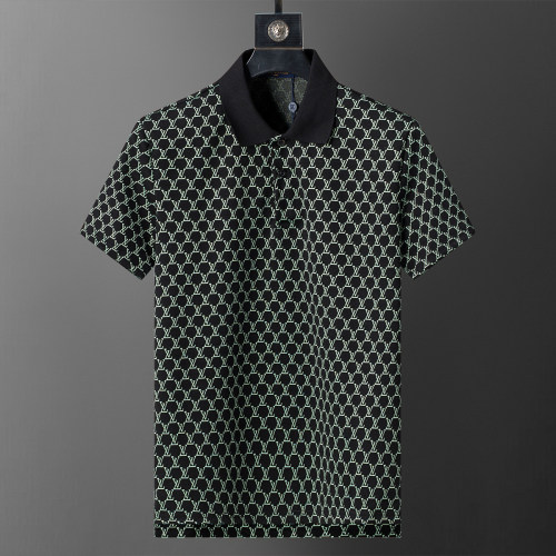 5A Spring Summer Men's Jacquard Logo Short Sleeve Polo Shirt Shorts Set Black 6577#