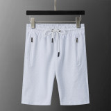 5A Spring Summer Men's Flocking Printed Logo Short Sleeve Polo Shirt Shorts Set White 6571#