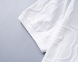 5A Spring Summer Men's Jacquard Logo Short Sleeve Polo Shirt Shorts Set White 6575#