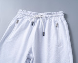 5A Spring Summer Men's Flocking Printed Logo Short Sleeve Polo Shirt Shorts Set White 6571#