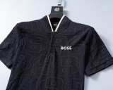 5A Spring Summer Men's Jacquard Logo Short Sleeve Polo Shirt Shorts Set Black 6575#