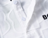 5A Spring Summer Men's Jacquard Logo Short Sleeve Polo Shirt Shorts Set White 6575#