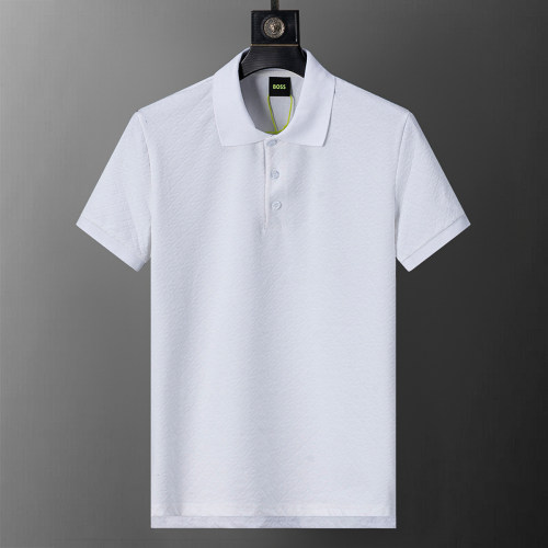 5A Spring Summer Men's Flocking Printed Logo Short Sleeve Polo Shirt Shorts Set White 6571#