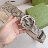 Original 1:1 Double Buckle Pure Copper Cowhide Leather Belt 4cm
