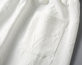 5A Spring Summer Men's Jacquard Logo Short Sleeve Polo Shirt Shorts Set White 6578#