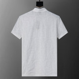 5A Spring Summer Men's Jacquard Logo Short Sleeve Polo Shirt Shorts Set White 6575#