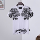 5A Summer Men's Short-Sleeved Tiger Head T-shirt with Diamonds 667