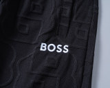 5A Spring Summer Men's Jacquard Logo Short Sleeve Polo Shirt Shorts Set Black 6575#