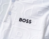 5A Spring Summer Men's Jacquard Logo Short Sleeve Polo Shirt Shorts Set White 6575#