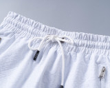5A Spring Summer Men's Flocking Printed Logo Short Sleeve Polo Shirt Shorts Set White 6571#