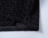 5A Spring Summer Men's Flocking Printed Logo Short Sleeve Polo Shirt Shorts Set Black 6571#