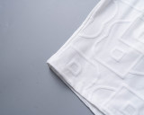 5A Spring Summer Men's Jacquard Logo Short Sleeve Polo Shirt Shorts Set White 6575#