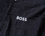 5A Spring Summer Men's Jacquard Logo Short Sleeve Polo Shirt Shorts Set Black 6575#