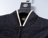 5A Spring Summer Men's Jacquard Logo Short Sleeve Polo Shirt Shorts Set Black 6575#