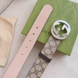 Original 1:1 Double Buckle Pure Copper Cowhide Leather Belt 4cm