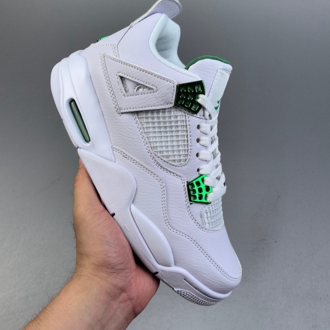 5A Jordan 4 Retro Green Metallic Sneakers Basketball Shoes White CT8527-113