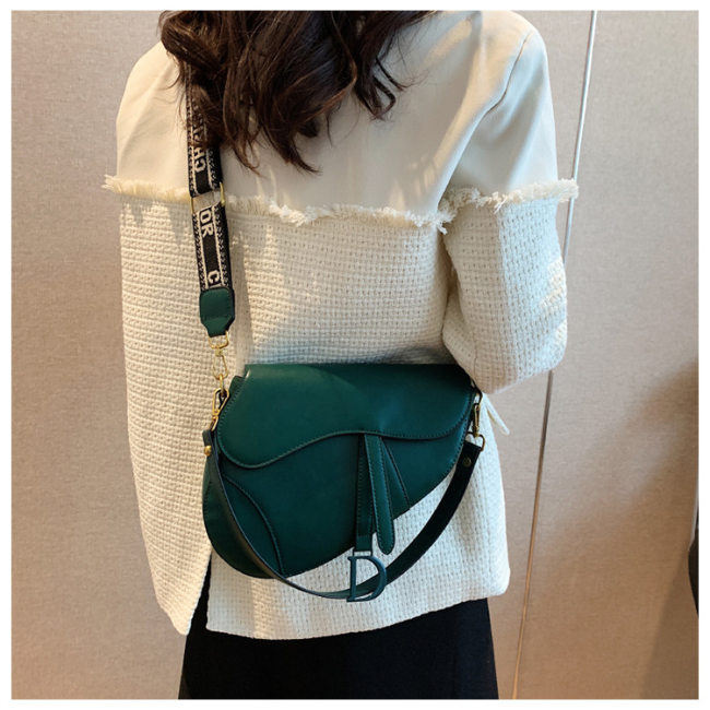 5A Women's Saddle Bag With Strap Green
