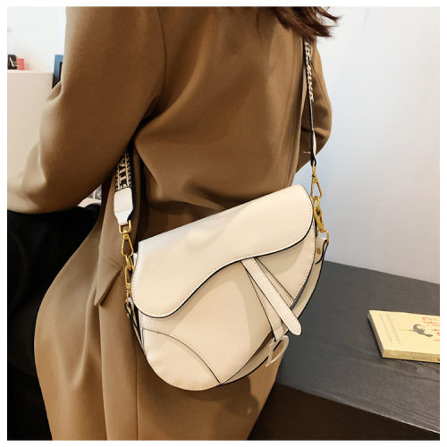 5A Women's Saddle Bag With Strap White