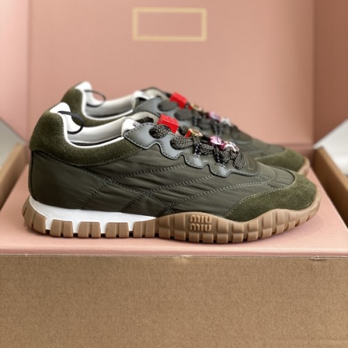 5A Tyre Technical Fabric And Suede Sneakers Green