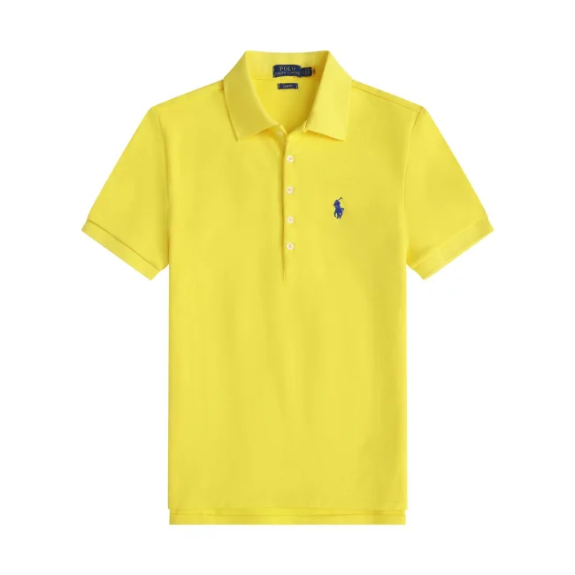 5A Women Slim Fit Stretch Polo Shirt Yellow
