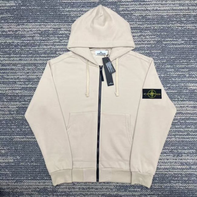5A Hooded Sweatshirt Jacket Beige