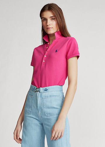 5A Women Slim Fit Stretch Polo Shirt Rose