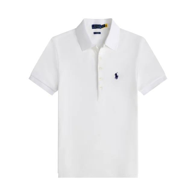 5A Women Slim Fit Stretch Polo Shirt White