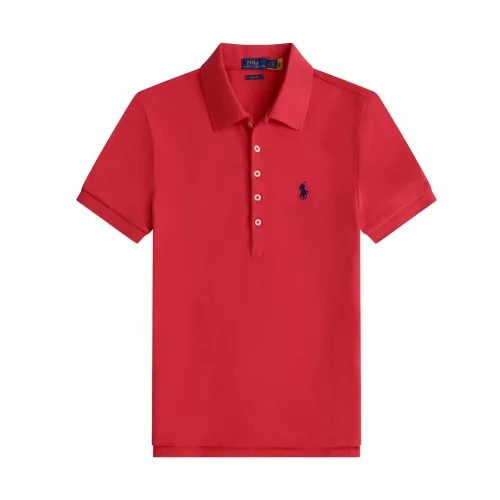 5A Women Slim Fit Stretch Polo Shirt Red