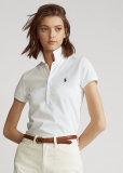 5A Women Slim Fit Stretch Polo Shirt White