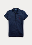 5A Women Slim Fit Stretch Polo Shirt Dark Blue