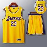5A NBA Jerseys Suit Sleeveless Jersey Shorts Set Yellow