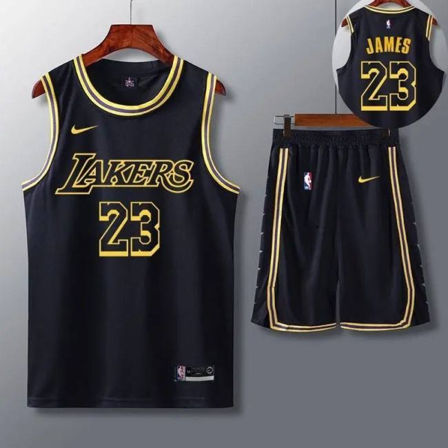 5A NBA Jerseys Suit Sleeveless Jersey Shorts Set Black