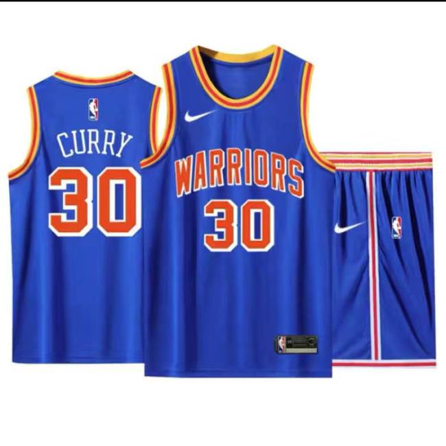 5A NBA Jerseys Suit Sleeveless Jersey Shorts Set Blue