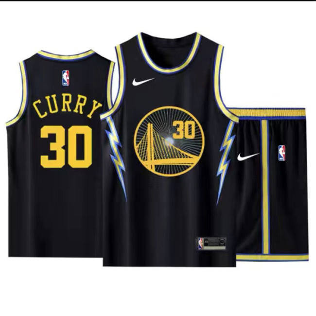 5A NBA Jerseys Suit Sleeveless Jersey Shorts Set Black